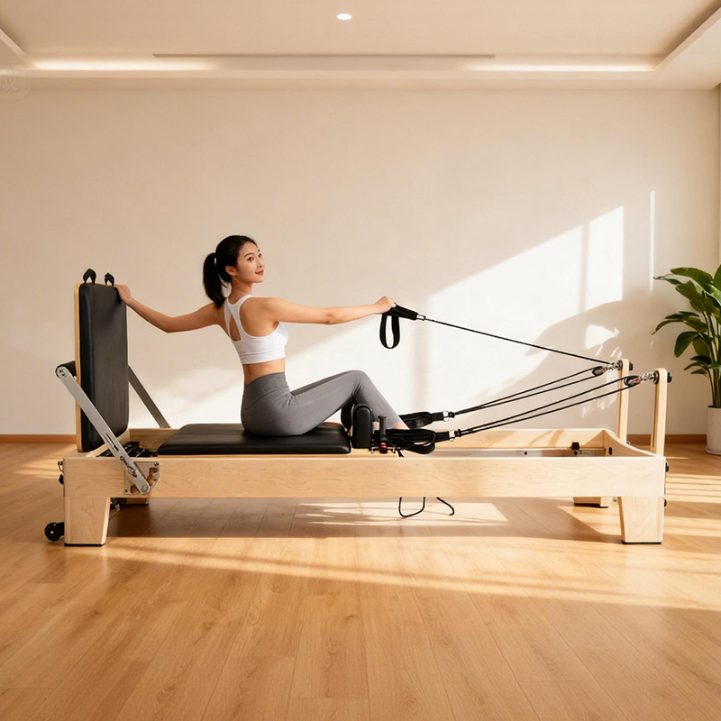 Pilates Yoga Machine - Портативный регулируемый пилатес-реформер из белого клена,